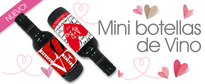 Mini Botellas de Vino - San Valentn